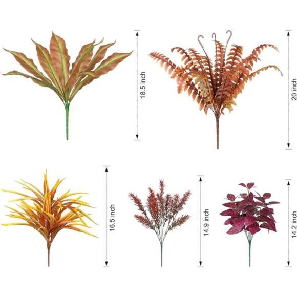 Artificial Fall Plant Large Bunches Greenery Plants Fake Plastic Leaves - Picture 2 of 7